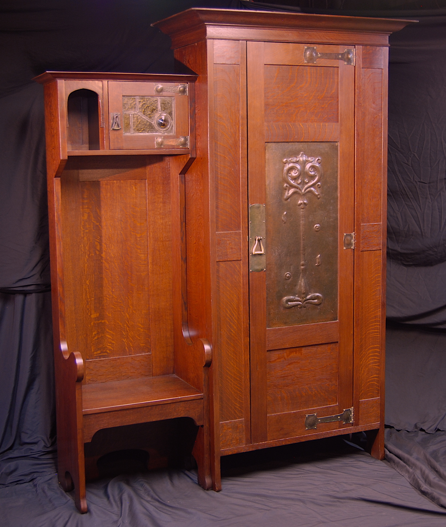 Voorhees Craftsman Mission Oak Furniture Liberty Hall Wardrobe