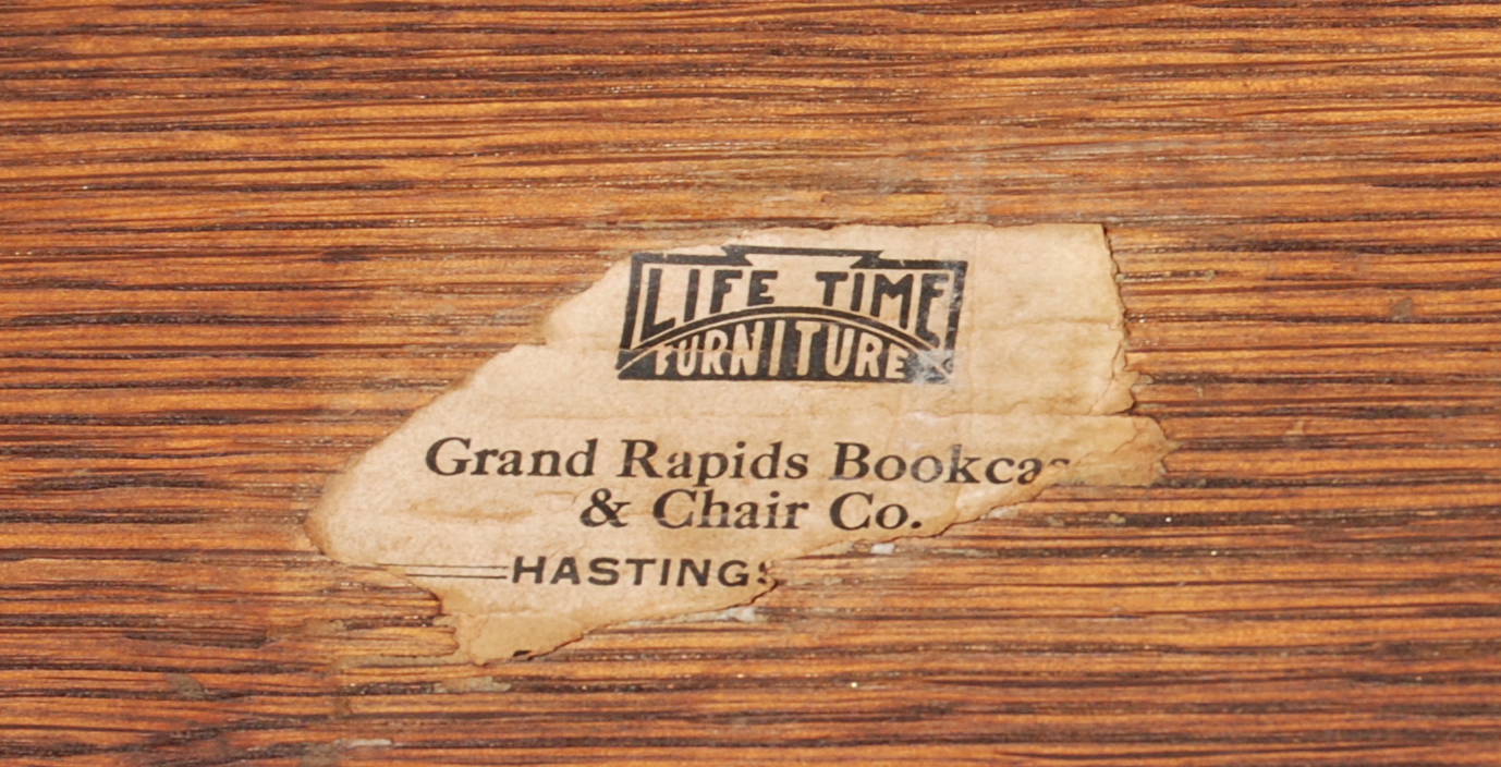 Chair Lable Voorhees Craftsman Mission Oak Furniture - Large Lifetime Rocking Chair ...